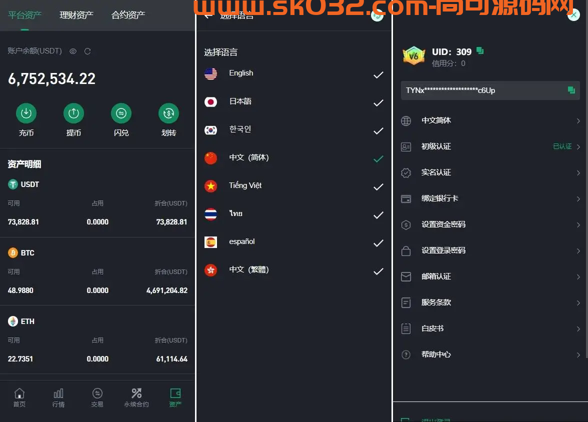 海外多语言交易所AI控盘秒合约币币交易永续合约U本位新币发行DEFI挖矿源码插图4
