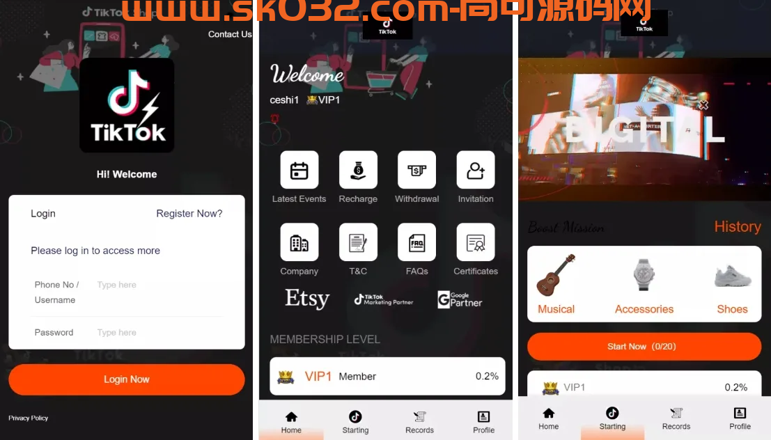 海外tiktok刷单定制版+vue全开源海外抢单源码+连单+十三国语言包插图