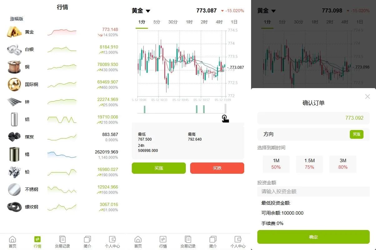 海外黄金期货微交易系统前端后台VUEAPI端php/多语言微盘/单控/实名认证【海外多语言期货微盘】插图