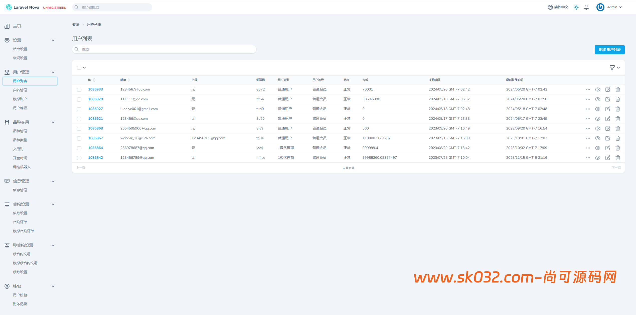 海外FX7综合外汇交易所系统源码/合约挂单交易/秒合约交易/K线全局控插图9