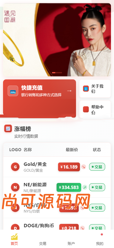 全新二开/多语言/周大生/微交易系统/黄金/白银/虚拟币/前后端分离/全开源版本【亲测源码】插图6