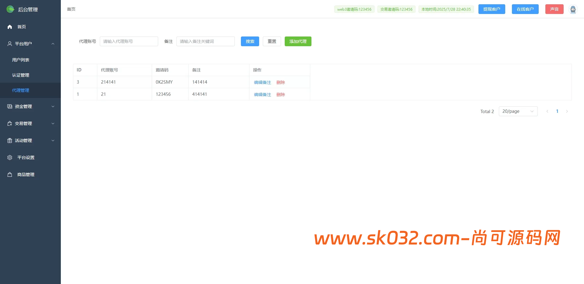 JAVA虚拟币微盘时间盘源码带消息通知修改平仓数据代理源码【多语言海外GMX微盘交易源码】插图7