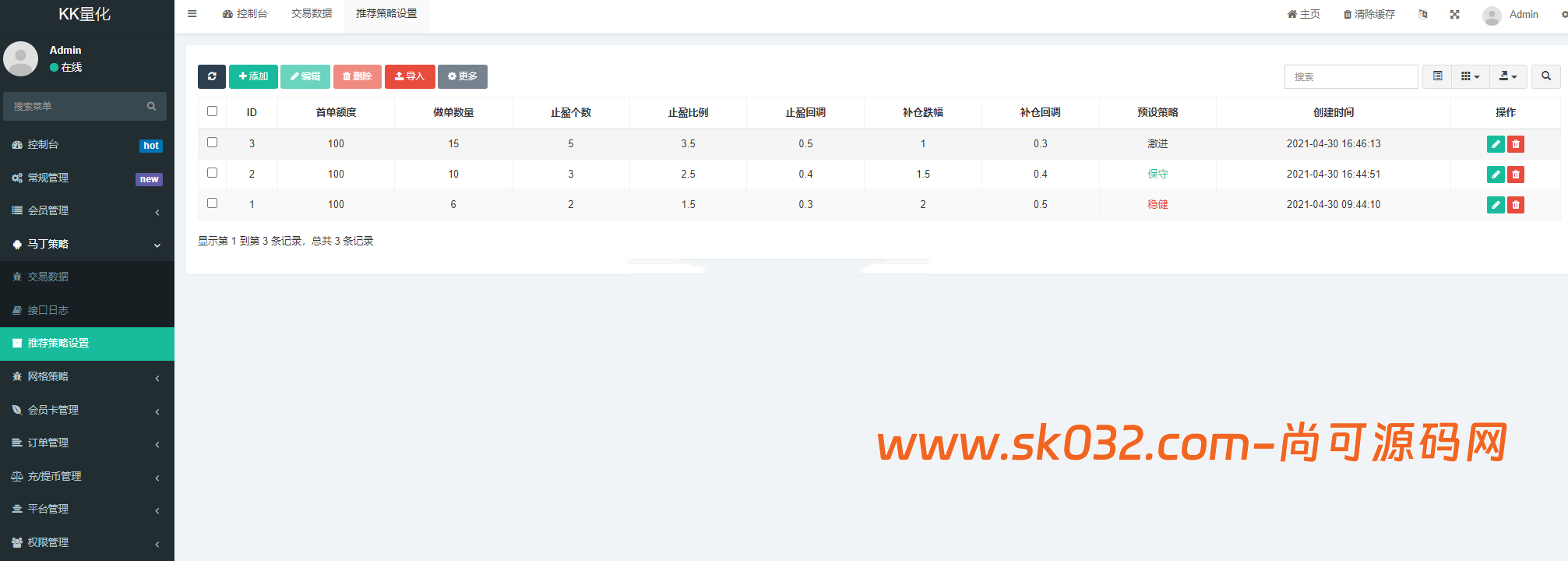 量化交易机器人/马丁策略/前后端全开源/黑夜白天模式/真实量化交易机器人/ai策略交易/跟单系统【亲测源码】插图10