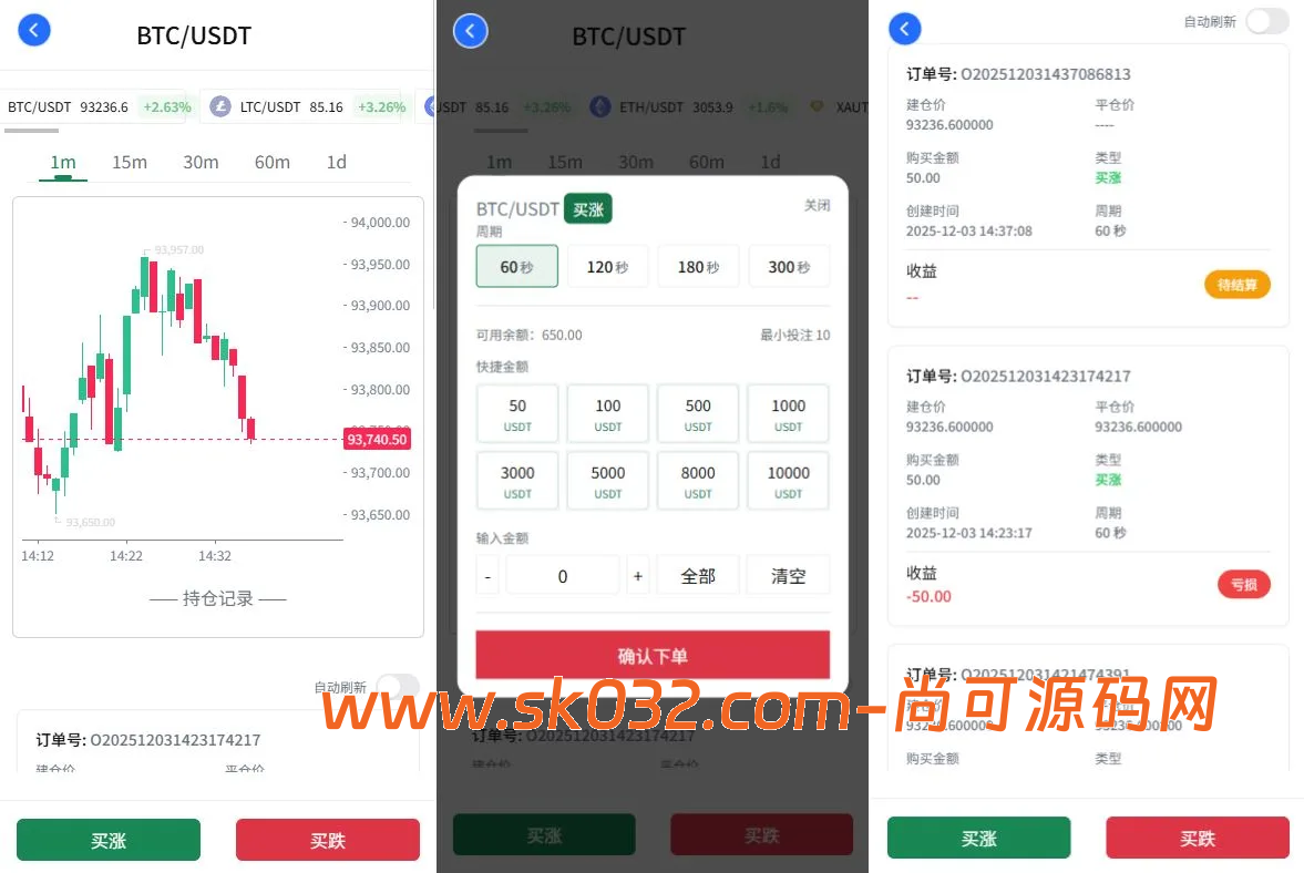 多语言信用分虚拟币微盘/海外微交易/秒合约/时间盘系统源码【海外多语言VUE微盘】插图1