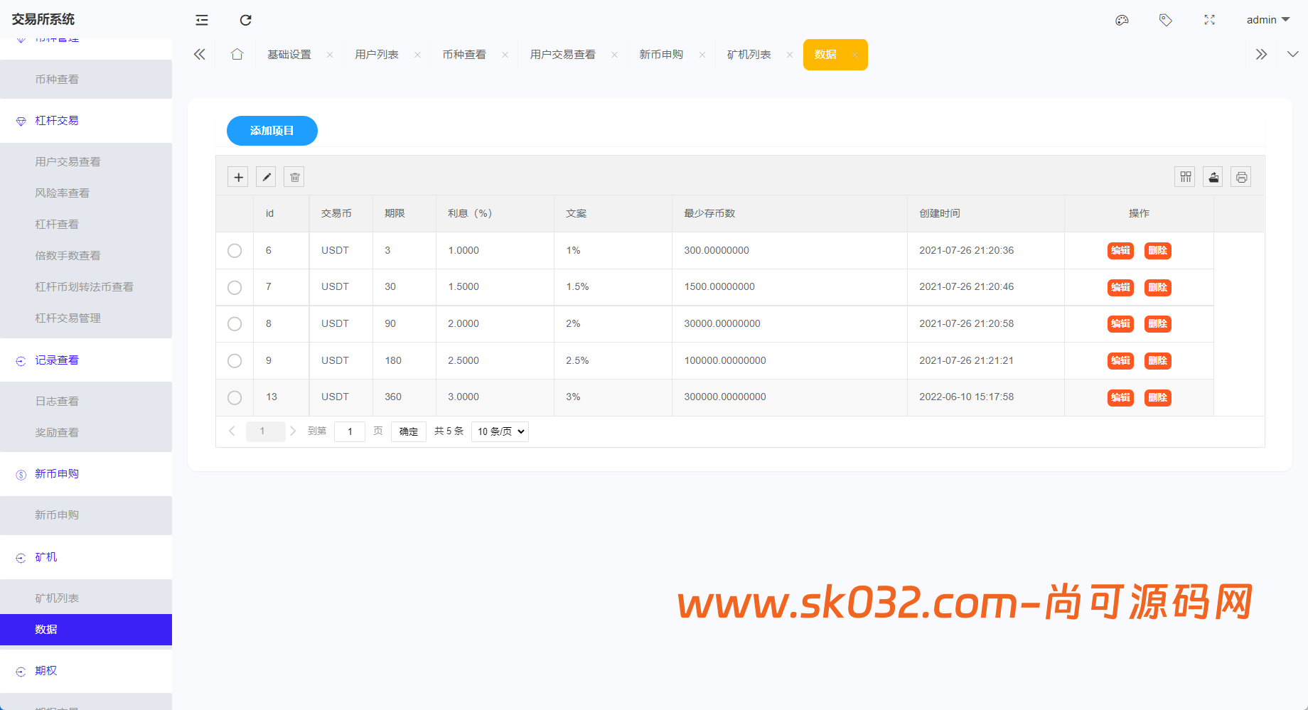 多语言,币币,杠杆合约,秒合约,申购,理财,挖矿,交易所,开源,源码【完整运营】插图11