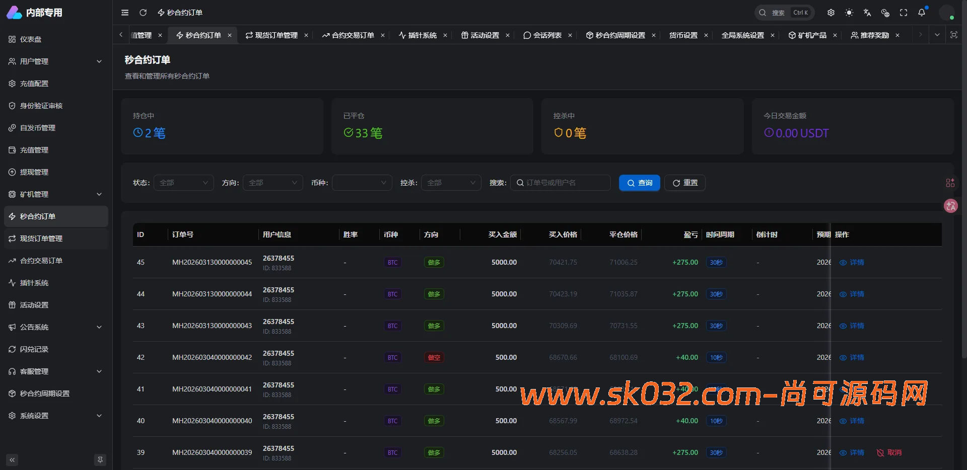 ThinkPHP8+VUE全开源交易所源码十国语言秒合约、永续、质押矿机、现货交易插图13