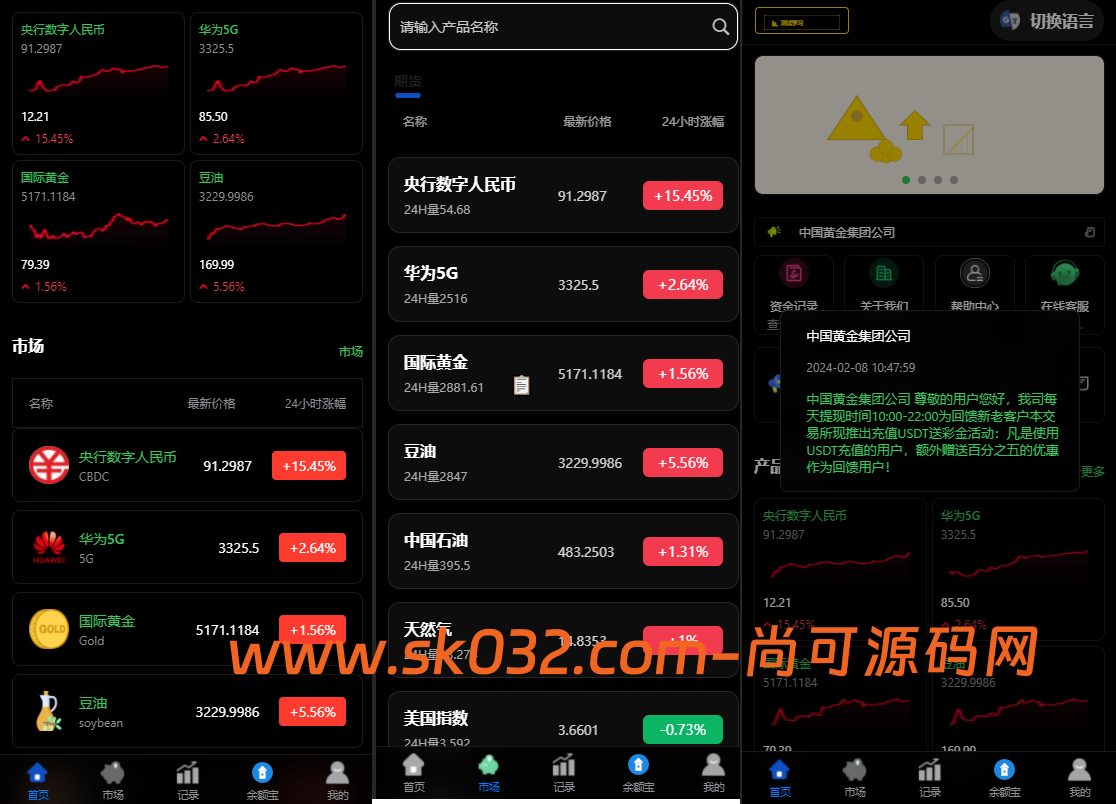 多语言/微交易/微盘/黄金/期货/原油/余额宝/交易所/开源/系统/源码【亲测源码】插图