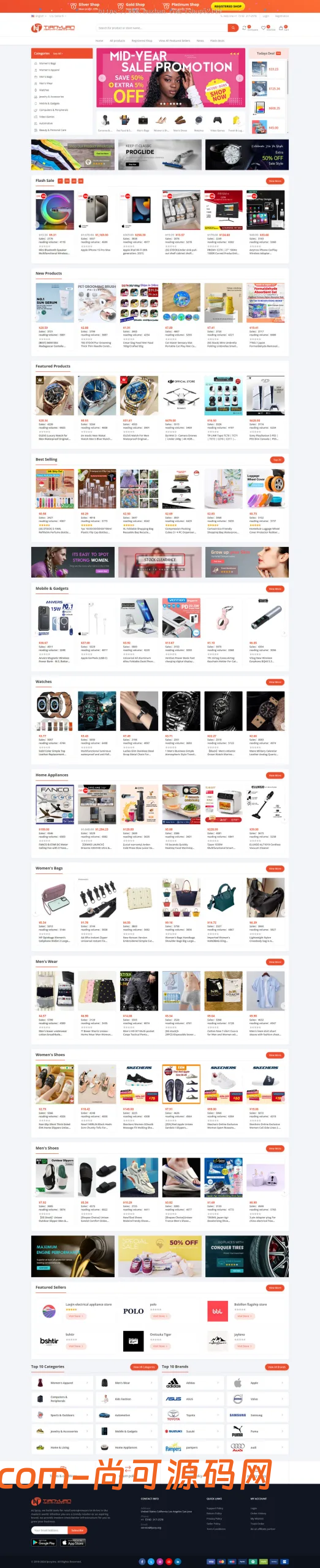 多语言跨境电商外贸商城-b2b2c|商户入驻|随机物流|信用分|平台代发插图2