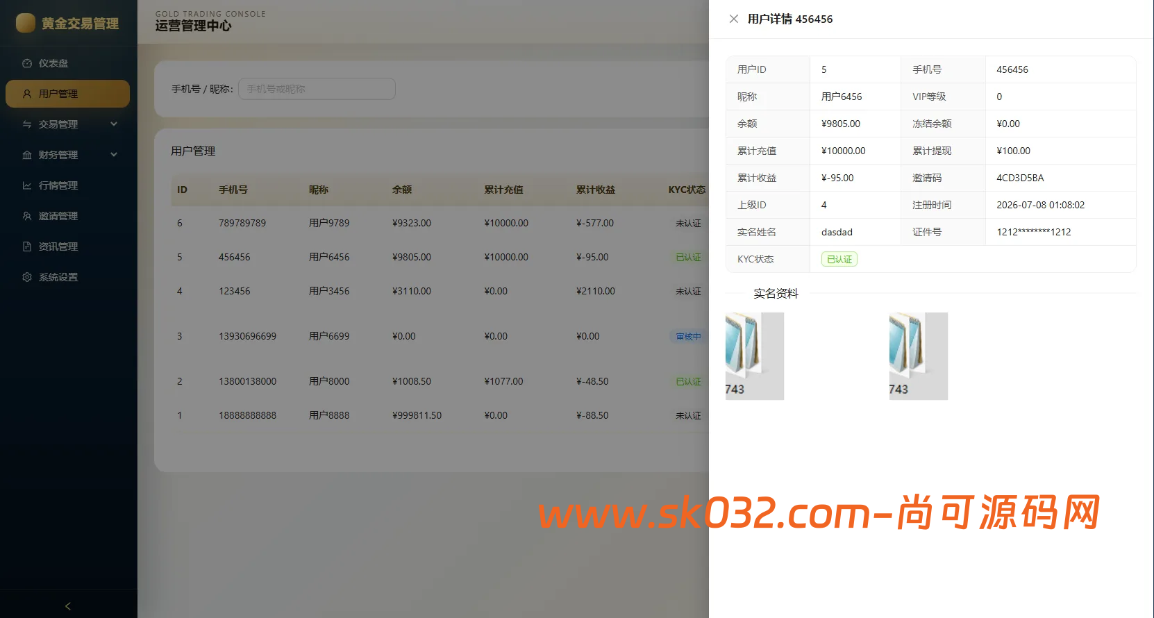 新版海外黄金微交易源码黄金秒合约交易黄金投资前端VUE后台JAVA开源插图7