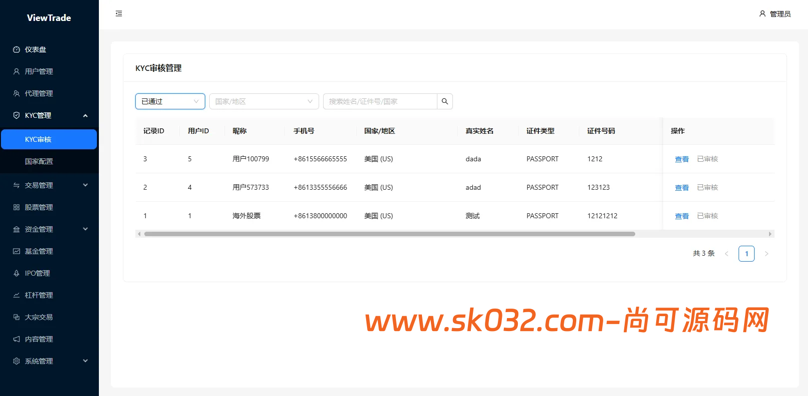 VUE+JAVA海外股票交易系统源码美股交易IPO大宗KYC分销插图9