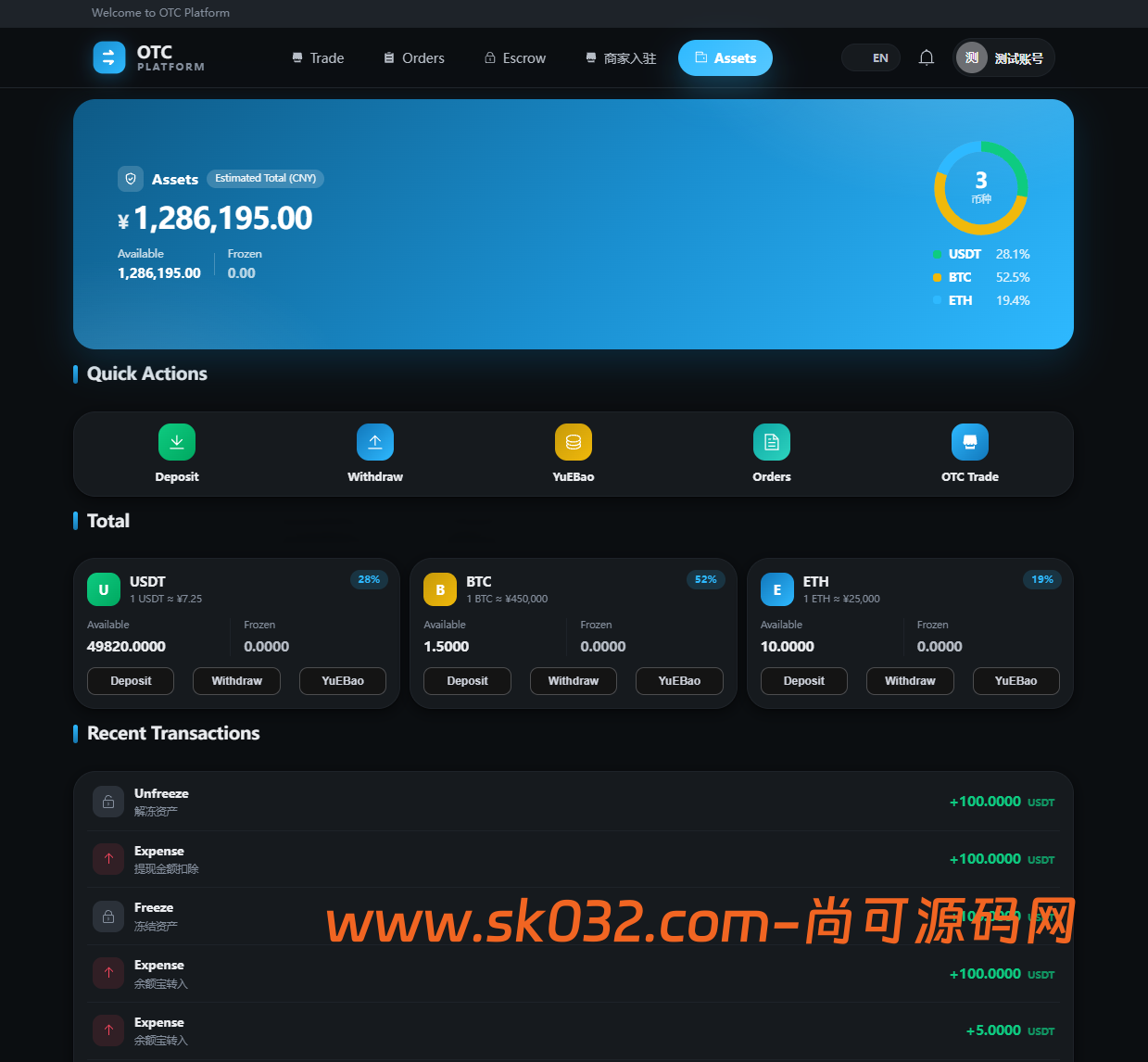 全新二开多语言OTC/余额宝/理财/担保/商家/usdt搬砖/全开源/源码【亲测源码】插图1